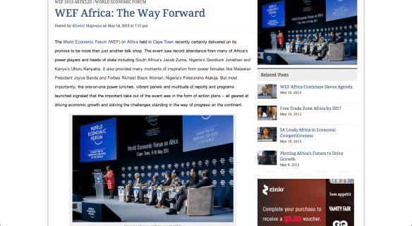 WEF Africa the way forward