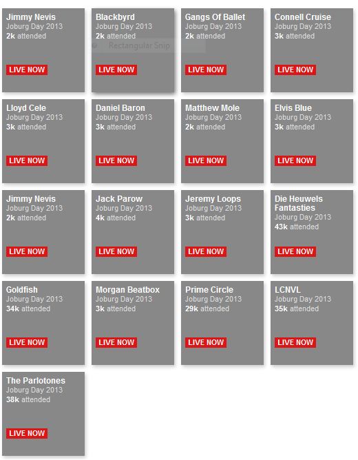 Joburg Day Bands Views